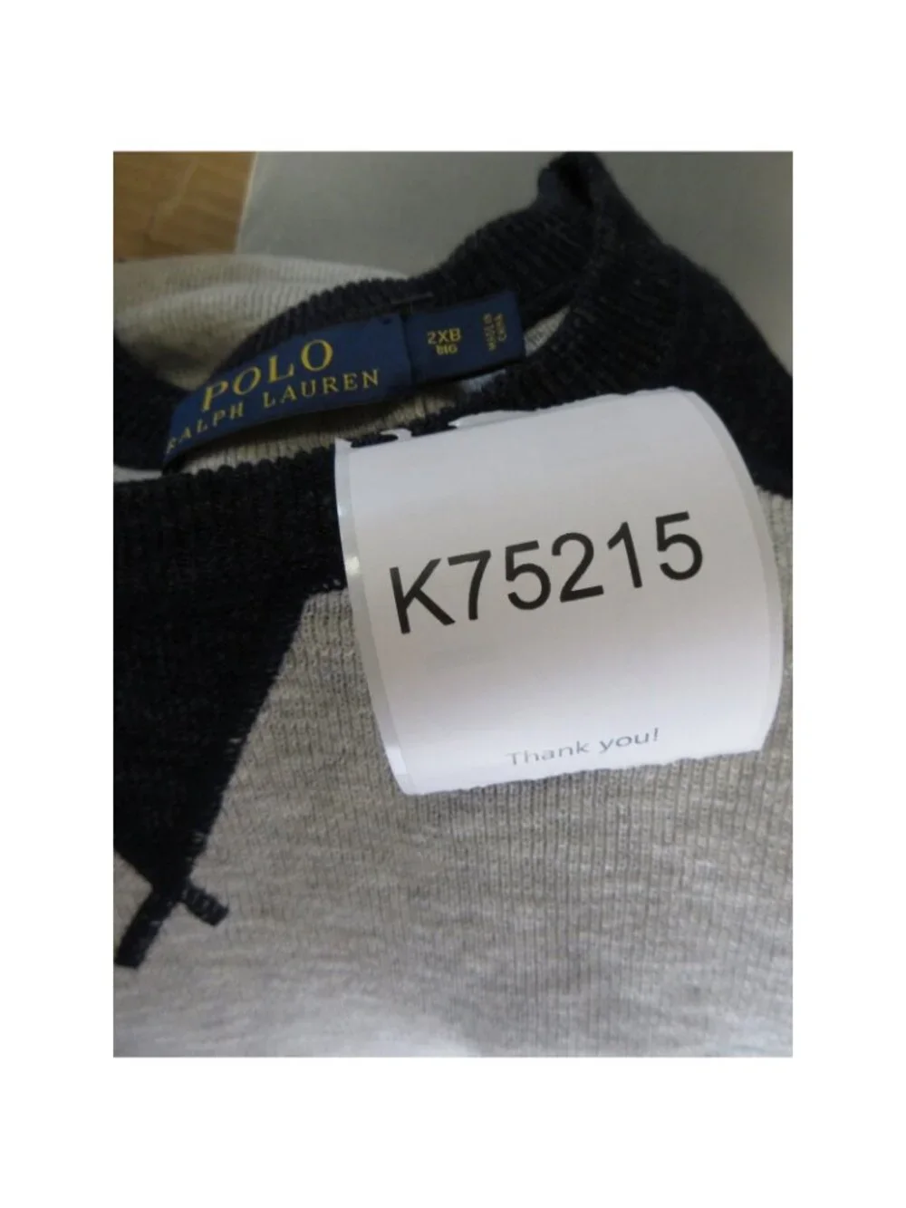 Polo Ralph Lauren Sweater 2XB Big Pullover Raglan P Logo Knit Crewneck
